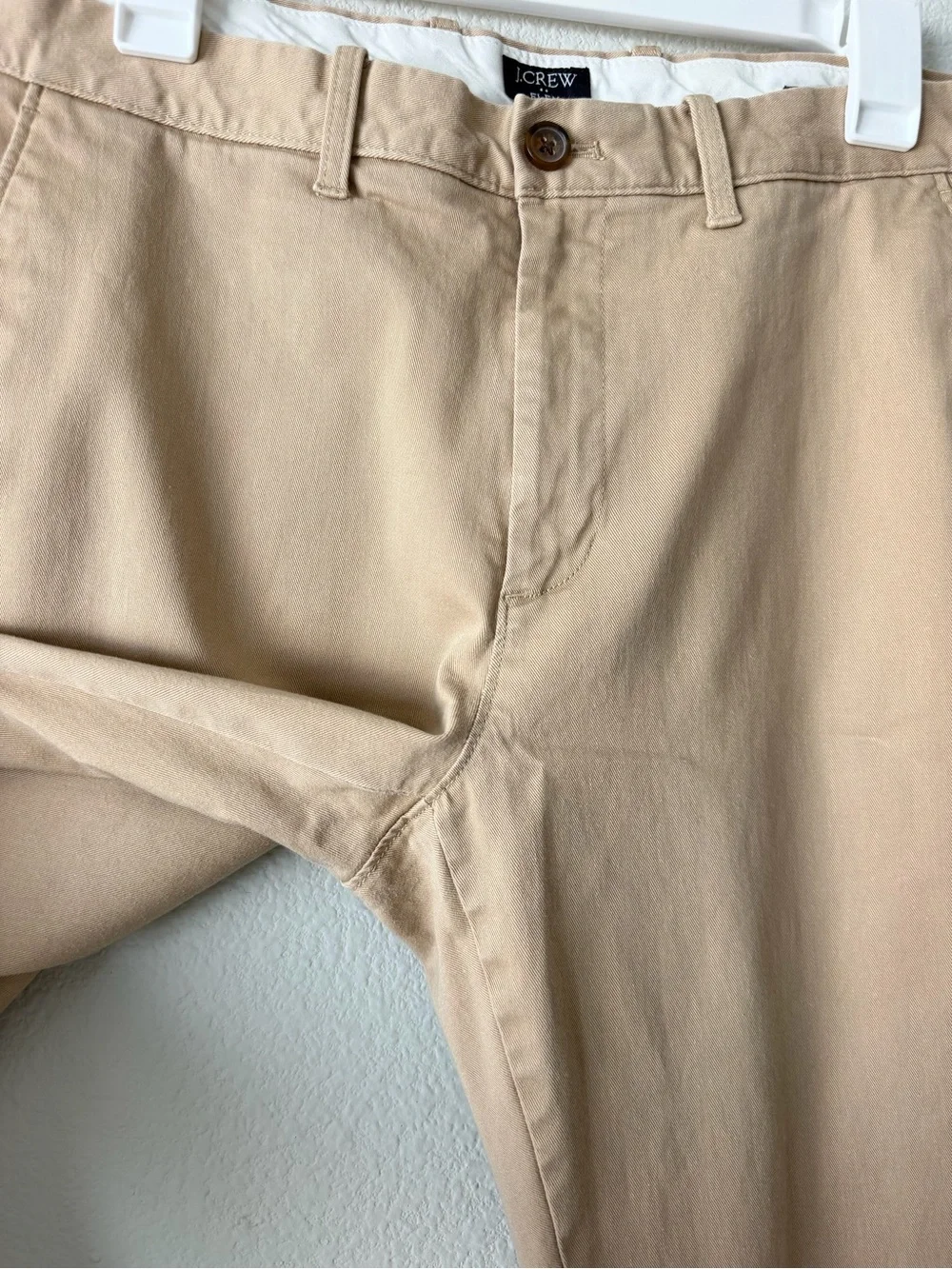 J.CREW Flex Chino Pants Mens 33x30 Beige Tan Straight Fit Stretch Old Money